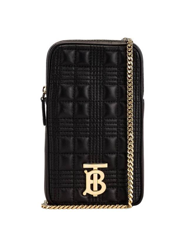 Chain Strap Quilted Lambskin Lola Pouch Bag Black - BURBERRY - BALAAN.