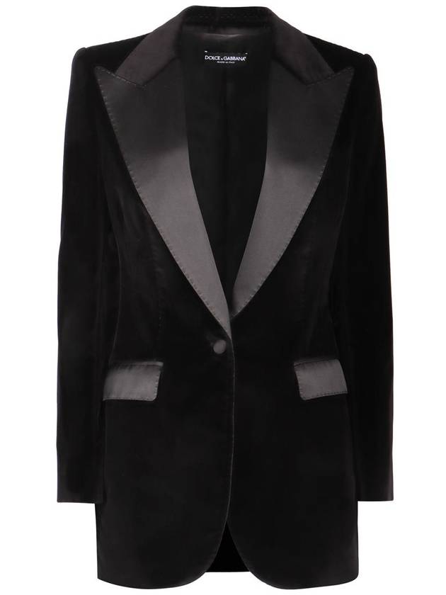 Dolce & Gabbana Single-Breasted Velvet Jacket - DOLCE&GABBANA - BALAAN 1