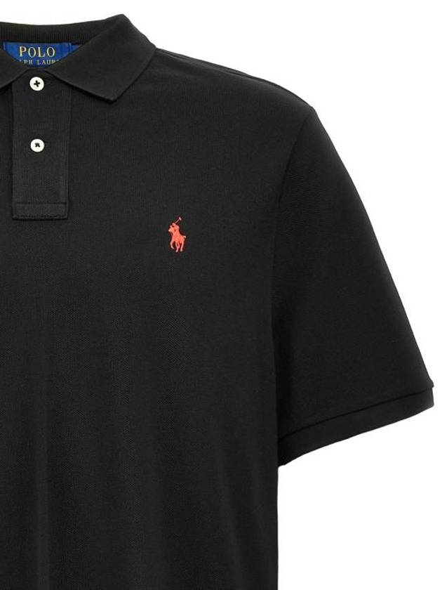 Embroidery Red Pony Short Sleeve Polo Shirt Black - POLO RALPH LAUREN - BALAAN 4