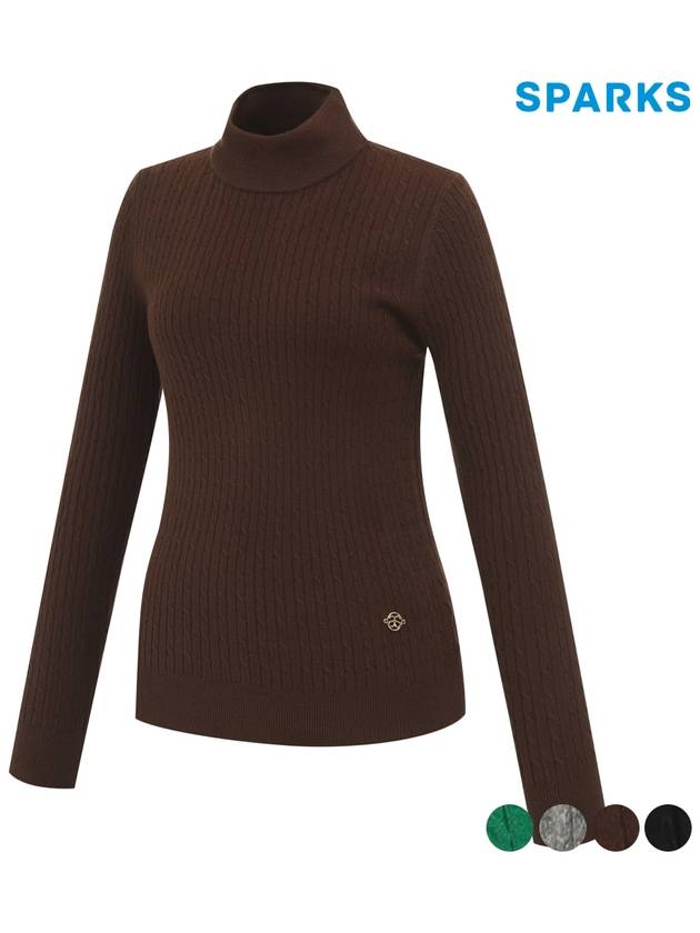 Women s Twisted High Neck Knit Sweater SO3LKT006 - SPARKS - BALAAN 4