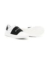 Double Webbing Strap Leather Slip Ons White - GIVENCHY - BALAAN 3