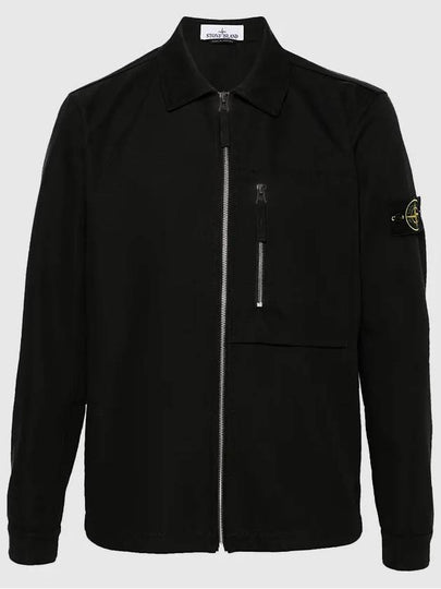 11103 Cotton Nylon Drill Overshirt Jacket Black - STONE ISLAND - BALAAN 2