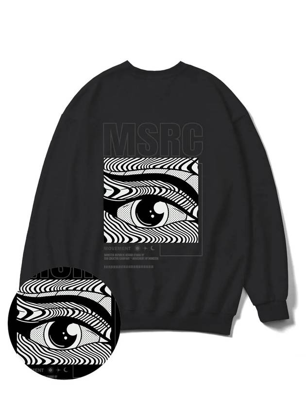 Of The Eye Vivid Grey Overfit Sweatshirt Black - MONSTER REPUBLIC - BALAAN 3