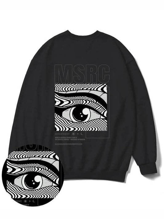 Of the Eye Vivid Gray Overfit Sweatshirt Black - MONSTER REPUBLIC - BALAAN 1
