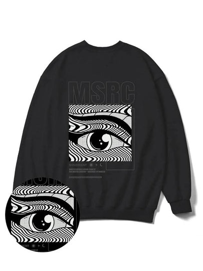 Of the Eye Vivid Gray Overfit Sweatshirt Black - MONSTER REPUBLIC - BALAAN 2