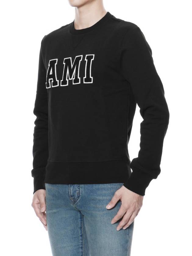 Logo embroidery sweatshirt black H17J024 730 - AMI - BALAAN 2