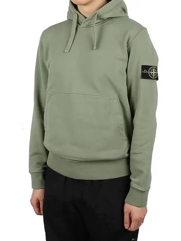 Wappen Patch Classic Fleece Hoodie Sage Green - STONE ISLAND - BALAAN 2