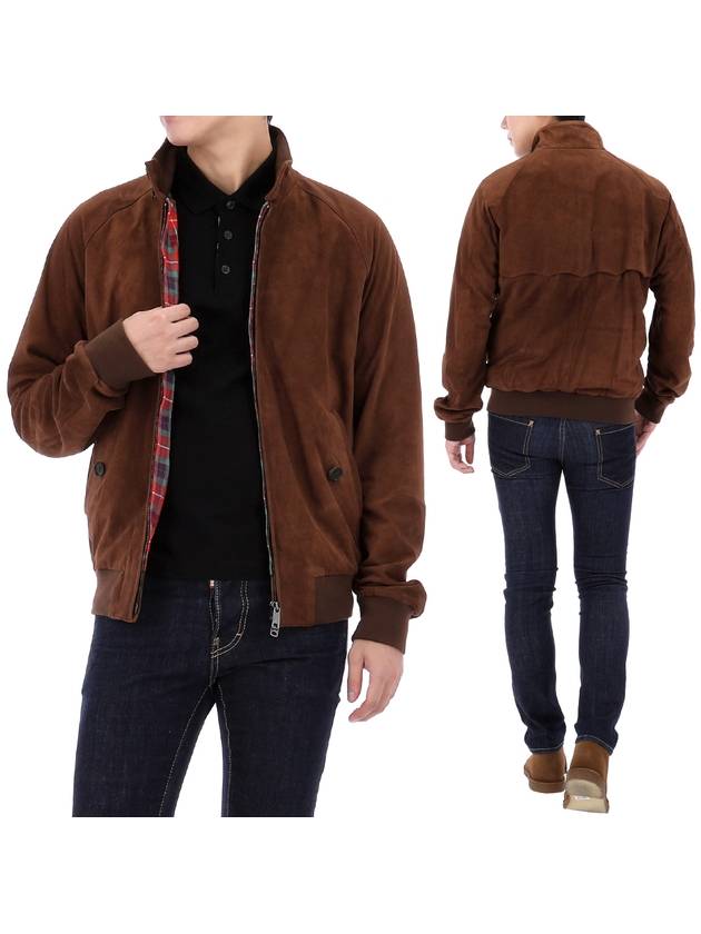 zip-up suede jacket brown - BARACUTA - BALAAN 2