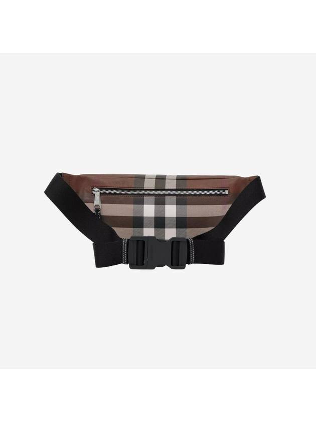 Checked Leather Bum Belt Bag Dark Birch Brown - BURBERRY - BALAAN 3