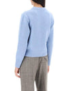 Metal Note Button Wool Knit Top Blue - BOTTEGA VENETA - BALAAN 4