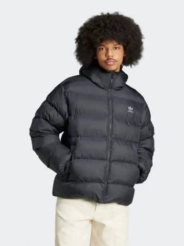 Tonal hooded puffer jacket BLACK - ADIDAS - BALAAN 1