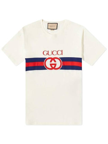 Interlocking G Cotton Short Sleeve T-Shirt White - GUCCI - BALAAN 1