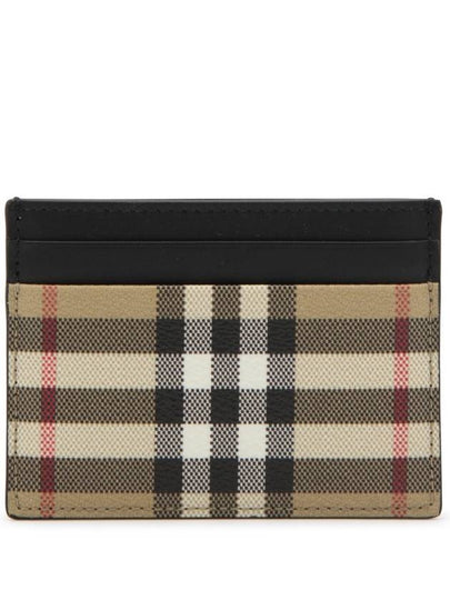 Men's Check Vintage Card Wallet Beige A7026 - BURBERRY - BALAAN 2