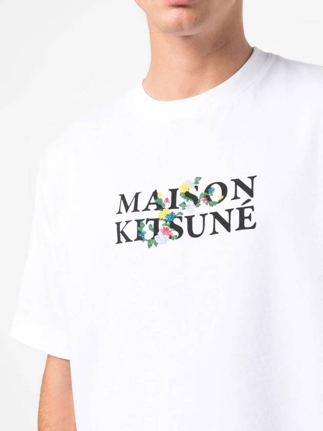 Flowers Oversized Short Sleeve T-Shirt White - MAISON KITSUNE - BALAAN 6