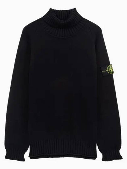 Logo Wappen Patch Cotton Turtleneck Black - STONE ISLAND - BALAAN 2