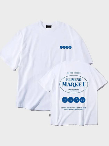 EL Emoji Flea Market Overfit Short Sleeve T-Shirt White - ELIMENO - BALAAN 1