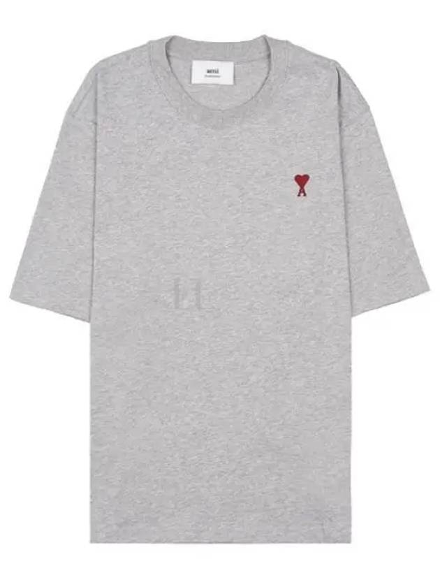 Small Heart Logo Boxy Fit Short Sleeve T-shirt Grey - AMI - BALAAN 2