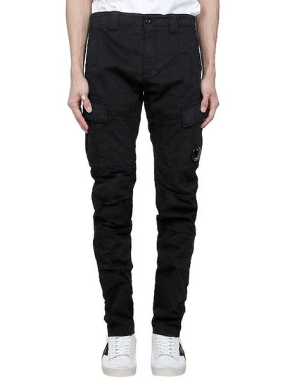 Stretch Sateen Ergonomic Lens Double Cargo Straight Pants Black - CP COMPANY - BALAAN 2