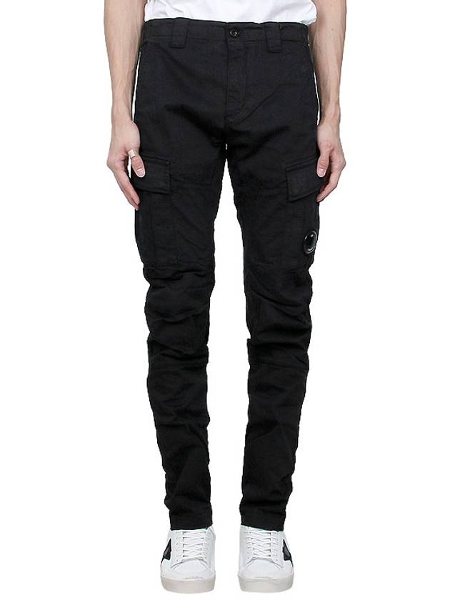 Stretch Sateen Ergonomic Lens Double Cargo Straight Pants Black - CP COMPANY - BALAAN 3