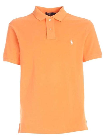 Men's Pony Embroidery Short Sleeve PK Shirt Orange - POLO RALPH LAUREN - BALAAN 1