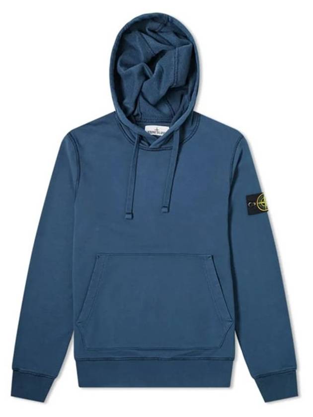 Wappen Patch Garment Dyed Hoodie Blue - STONE ISLAND - BALAAN 1