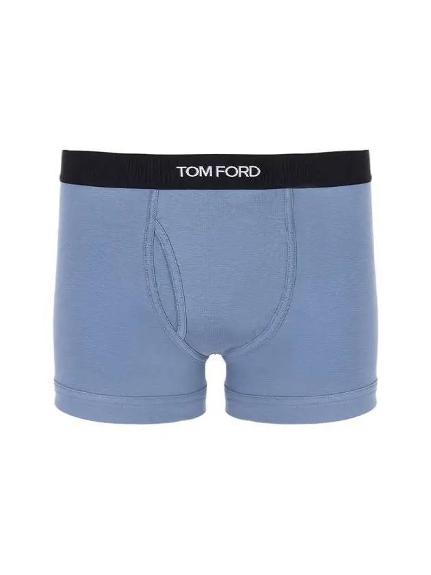 Logo Band Cotton Boxer Briefs Steel Blue - TOM FORD - BALAAN.