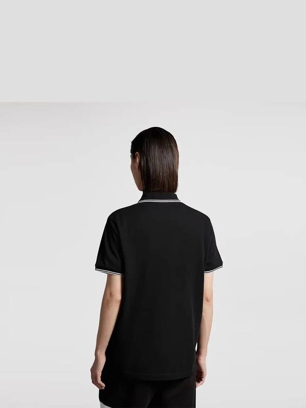 Logo Patch Cotton Polo Shirt Black - MONCLER - BALAAN 4