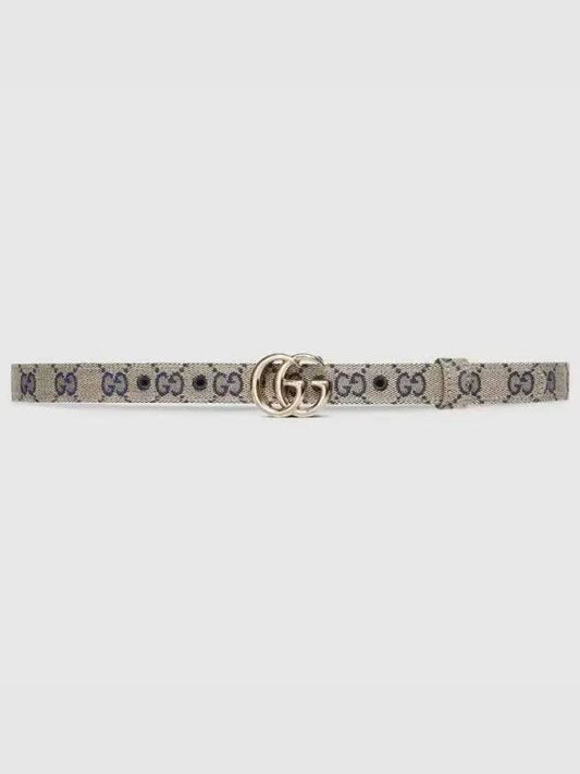 GG Marmont Thin Canvas Belt Blue - GUCCI - BALAAN 1