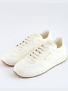 Leather Low Top Sneakers Ivory - PRADA - BALAAN 2