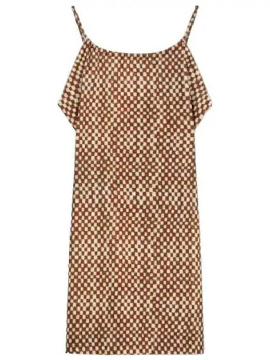 Printed velvet halter dress brown one piece - ERL - BALAAN 1