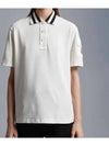 Logo Patch Short Sleeve Polo Shirt Off White - MONCLER - BALAAN 3