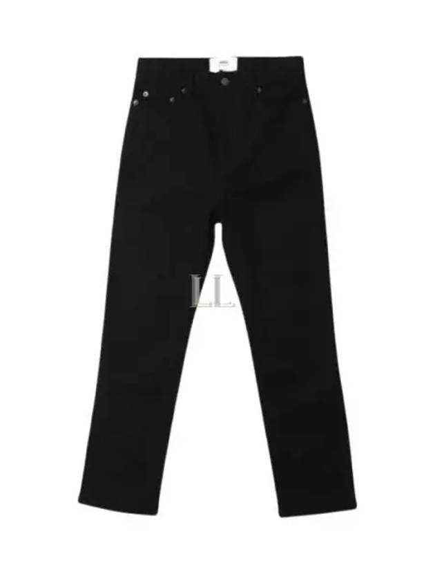 Crop Slim Fit Denim Jeans Black - AMI - BALAAN 2