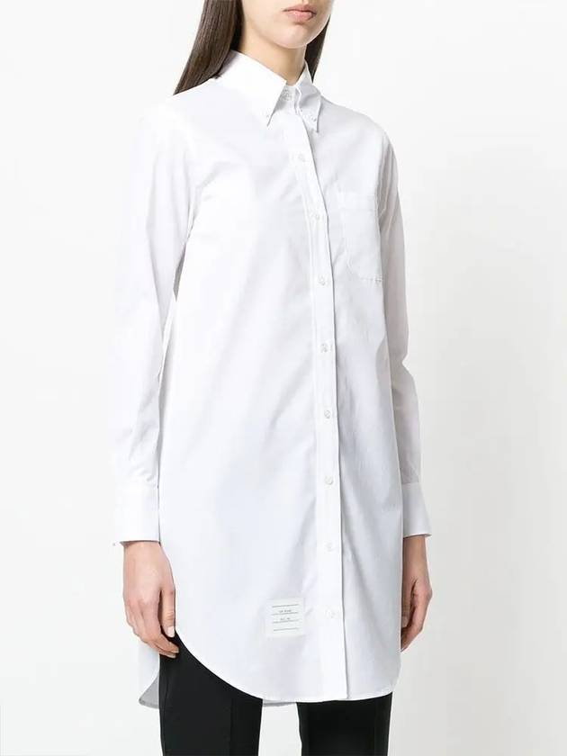 Women's Point Collar Poplin Short Dress White - THOM BROWNE - BALAAN 5