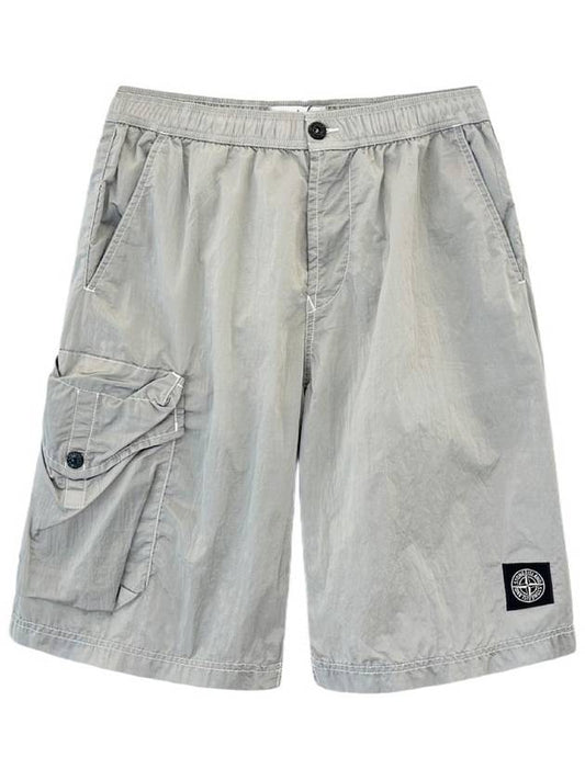 Patch Pocket Swim Shorts Silver - STONE ISLAND - BALAAN 2