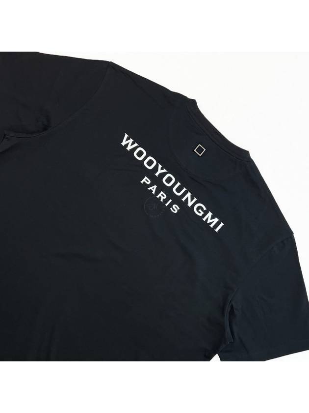 Cotton Back Logo Short Sleeve T-Shirt Black - WOOYOUNGMI - BALAAN 5