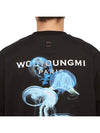 Jellyfish Back Logo Cotton Short Sleeve T-Shirt Black - WOOYOUNGMI - BALAAN 7