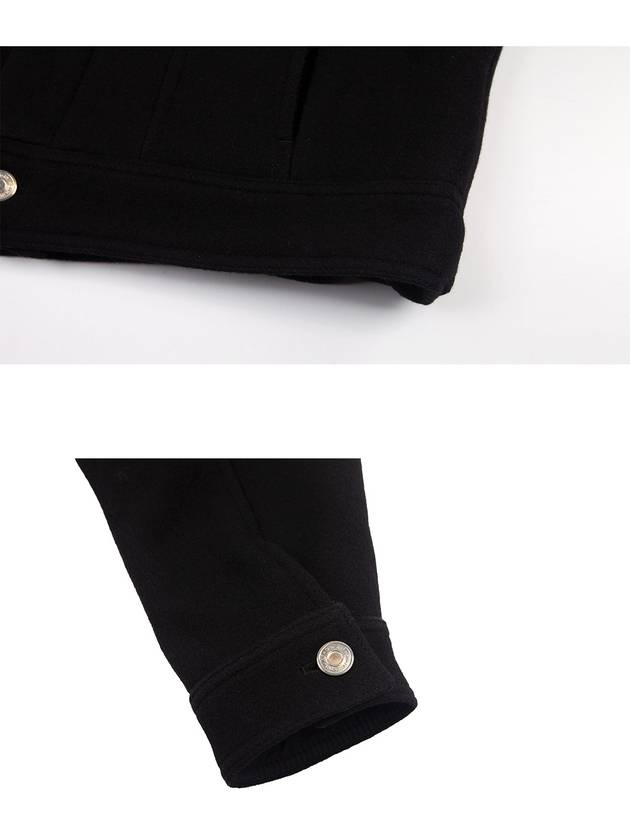 Button Wool Boxy Jacket Black - AMI - BALAAN 8