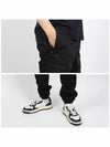 Garment Dyed Cotton Wool Satin Cargo Track Pants Black - STONE ISLAND - BALAAN 7