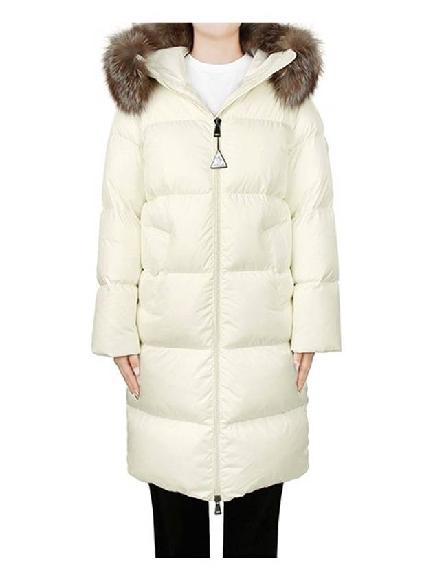 Marrionnier Long Down Padding Jacket Silk White - MONCLER - BALAAN 3