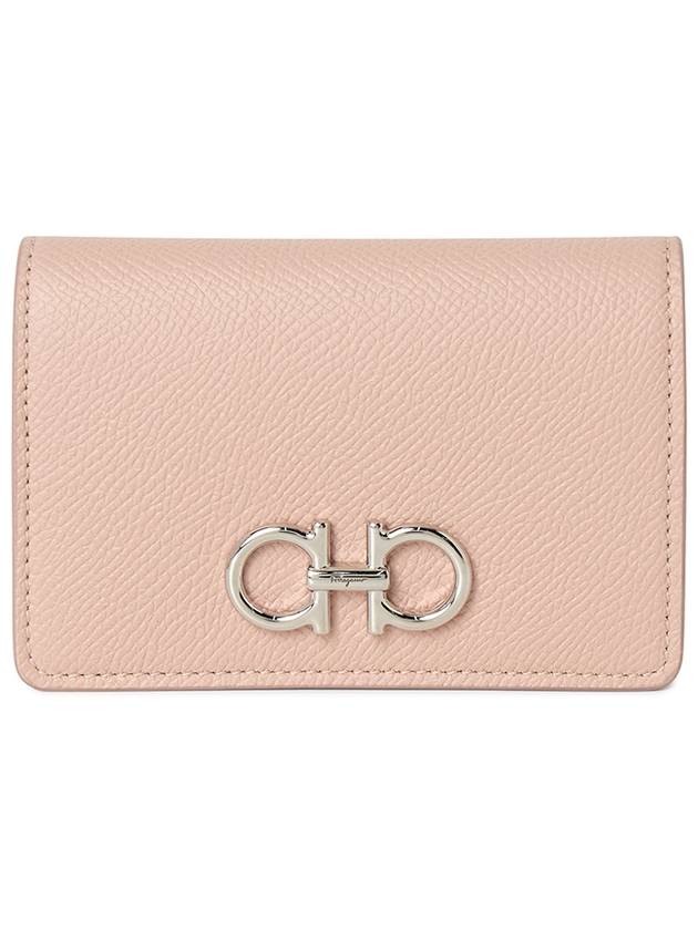 Gancini Leather Card Wallet Pink - SALVATORE FERRAGAMO - BALAAN 2