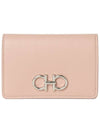 Gancini Leather Card Wallet Pink - SALVATORE FERRAGAMO - BALAAN 2