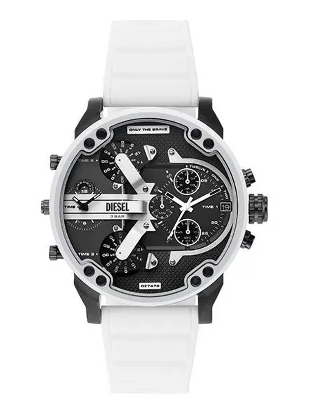 Mr. Daddy 2.0 White Silicone Strap Watch Black - DIESEL - BALAAN 3