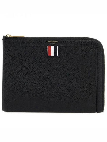 Pebble Minifolio Clutch Bag Black - THOM BROWNE - BALAAN 2