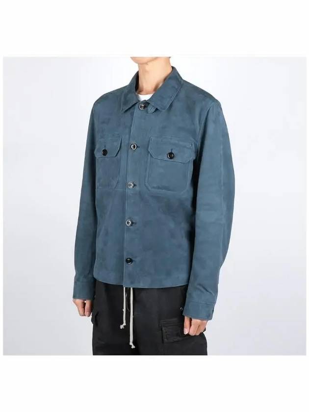 Lightweight Suede Jacket Blue - TOM FORD - BALAAN 3