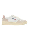 Medalist Leather Suede Low Top Sneakers White Pink - AUTRY - BALAAN.