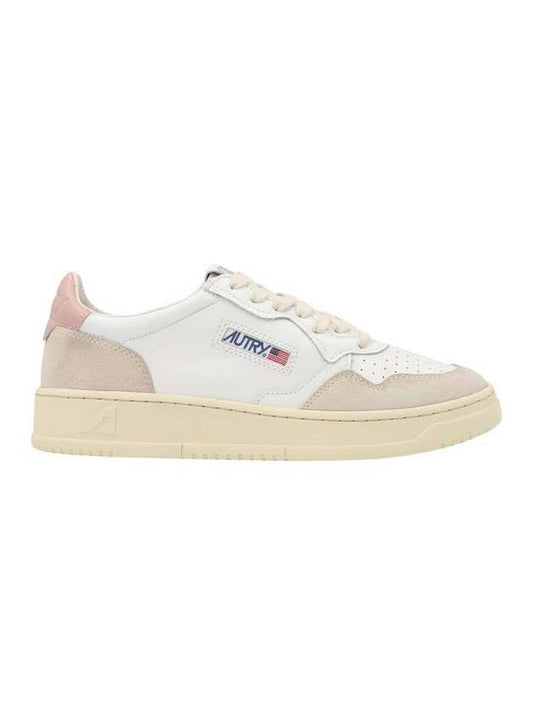 Medalist Leather Suede Low Top Sneakers White Pink - AUTRY - BALAAN 1