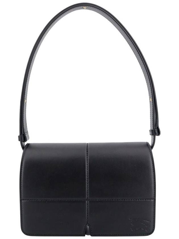 Snip Embossed Logo Leather Shoulder Bag Black - BURBERRY - BALAAN 2