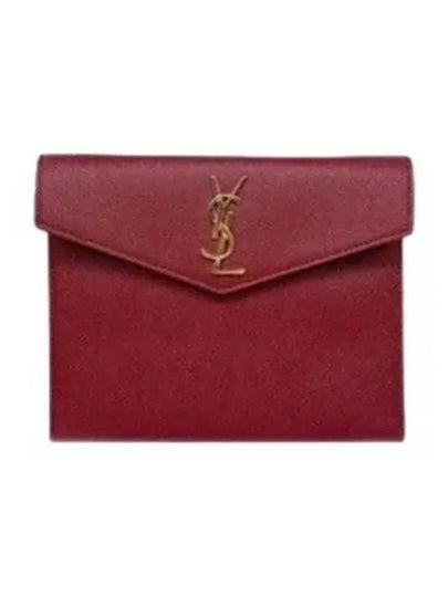 Envelope Uptown Baby Clutch Bag Burgundy - SAINT LAURENT - BALAAN 2