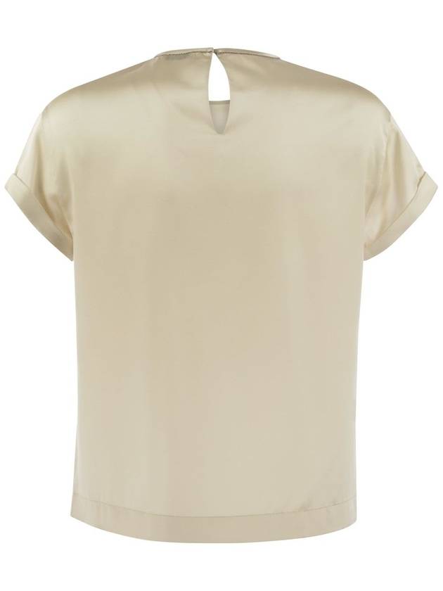 Monil Chain Satin T-Shirt MPC59DE310_C1394 - BRUNELLO CUCINELLI - BALAAN 3