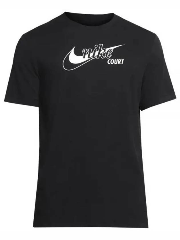 Court Swoosh Tennis Short Sleeve T-Shirt Black - NIKE - BALAAN 2